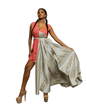 Load image into Gallery viewer, Pink and Silver Silk Dress