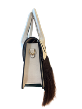 Load image into Gallery viewer, White Leather Bag with Horsehair