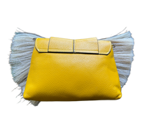 Load image into Gallery viewer, Yellow Leather Bag with White Horsehair