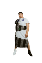 Load image into Gallery viewer, Black and White Silk Dress

