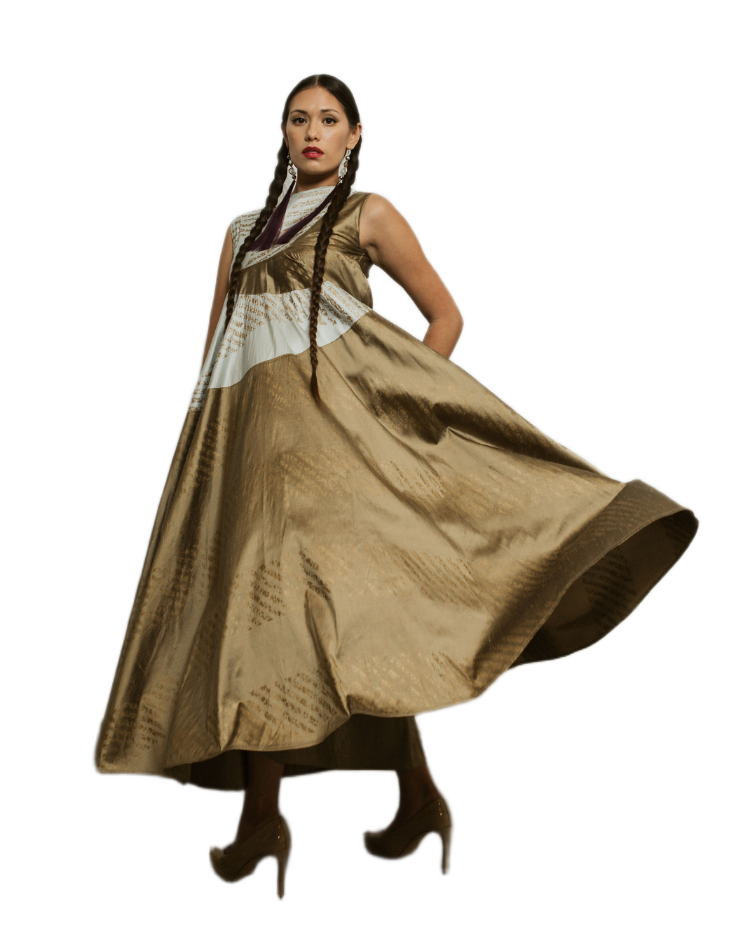 Golden Silk Maxi Dress