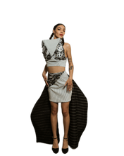 Load image into Gallery viewer, Sculptural Stripes Two-Piece Set with Attachment
