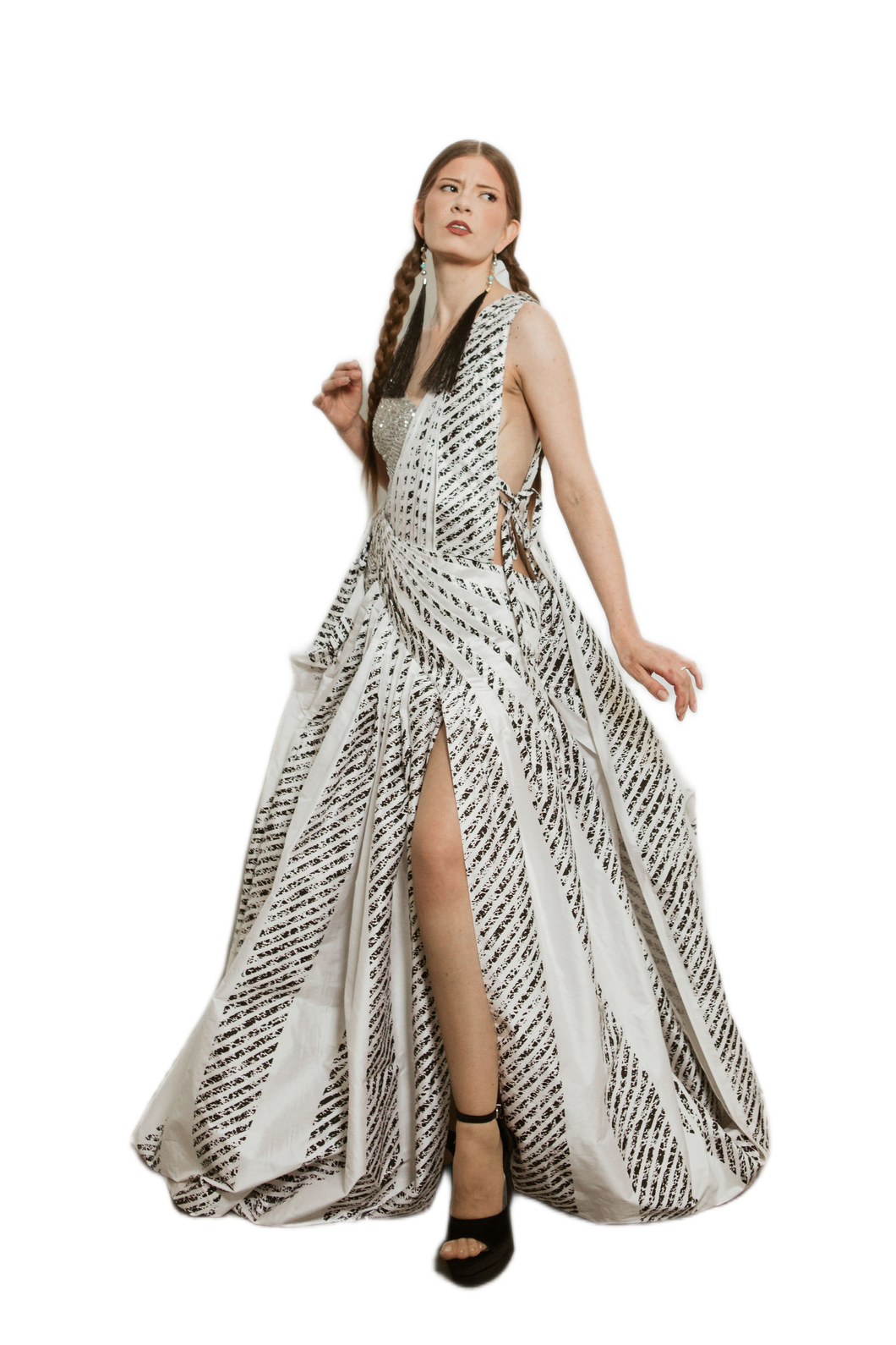 White and Black Dress