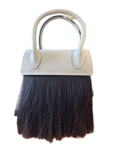 Load image into Gallery viewer, White Leather Bag with Horsehair
