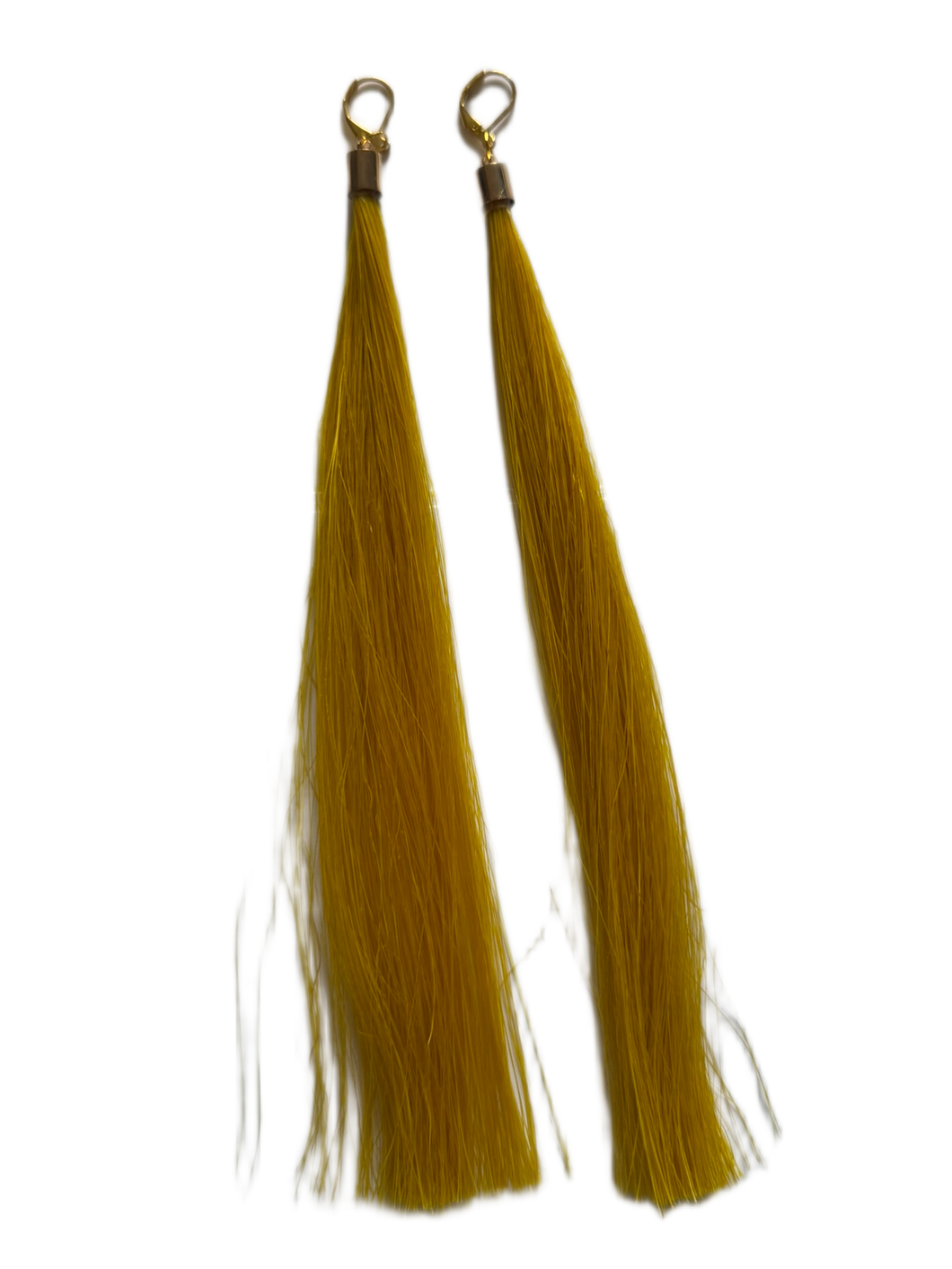 Yellow horsehair earrings